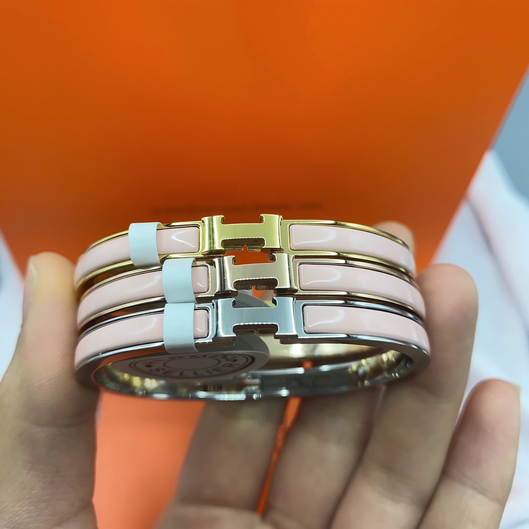 [Vera Jewelry]CLASSIC HM CLIC  PINK 8MM ENAMEL BRACELET