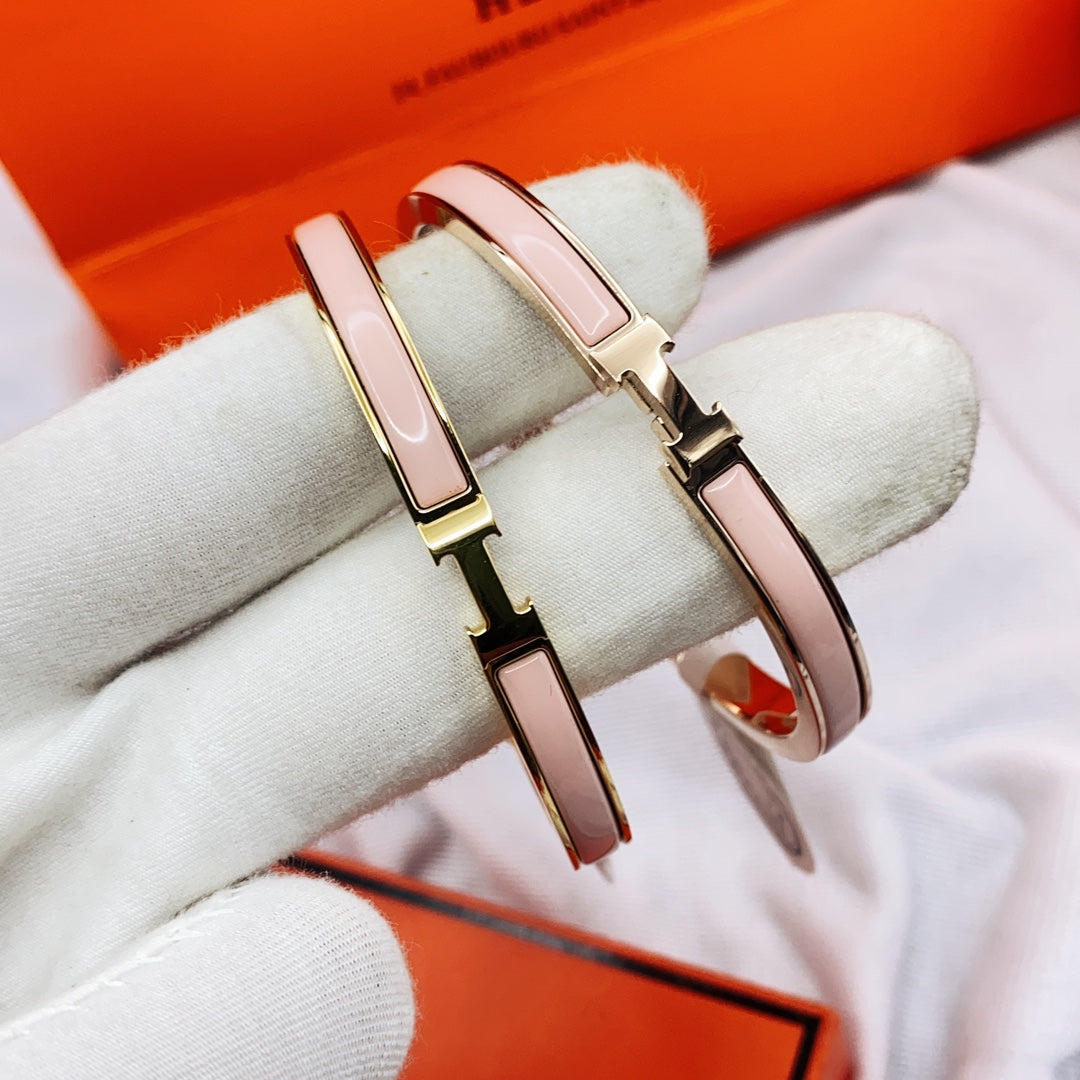[Vera Jewelry]CLASSIC HM CLIC  PINK 8MM ENAMEL BRACELET