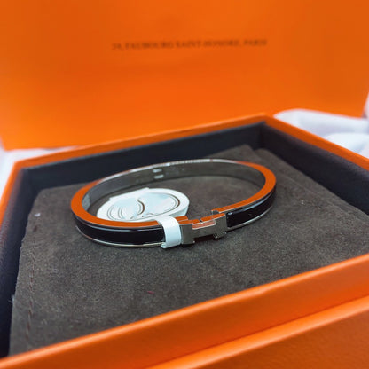 [Vera Jewelry]CLASSIC HM CLIC BLACK 8MM ENAMEL BRACELET