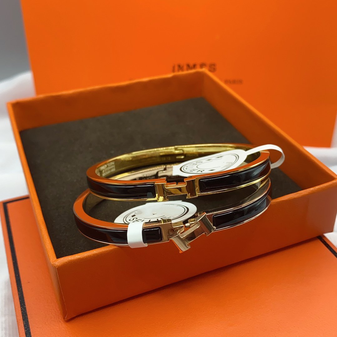 [Vera  Jewelry]CLASSIC HM CLIC BLACK 8MM ENAMEL BRACELET