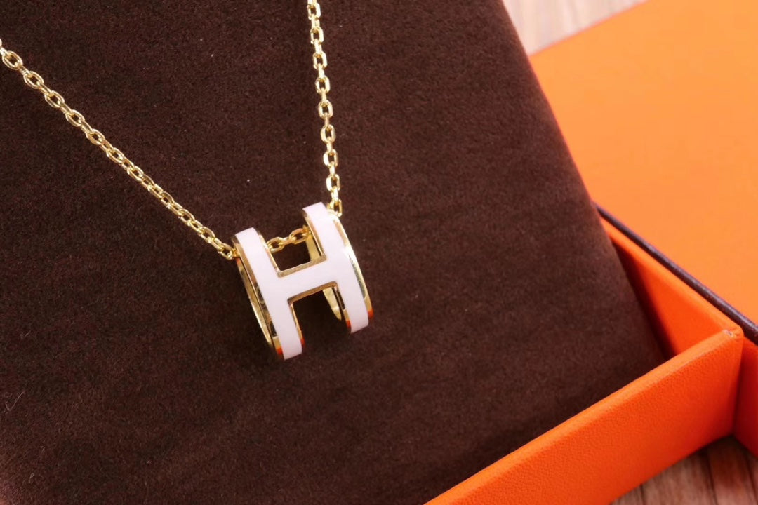 [Vera Jewelry]HM CLIC YELLOW ENAMEL GOLD NECKLACE