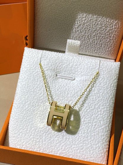 [Vera Jewelry]HM CLIC YELLOW ENAMEL GOLD NECKLACE