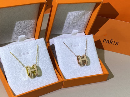 [Vera Jewelry]HM CLIC YELLOW ENAMEL GOLD NECKLACE