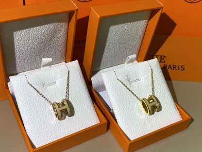 [Vera Jewelry]HM CLIC YELLOW ENAMEL GOLD NECKLACE