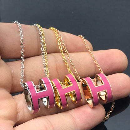 [Vera Jewelry]H NECKLACE PINK