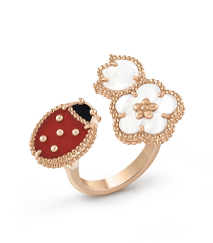 [Vera Jewelry]LUCKY 3 MOTIF ROSE GOLD RING