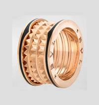 [Vera Jewelry]ZERO 1 ROCK BLACK CERAMIC PINK GOLD LARGE MODEL