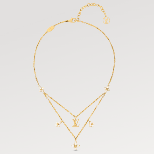 [Vera  Jewelry]FLOWERGRAM GOLD MOP DOUBLE ROW NECKLACE