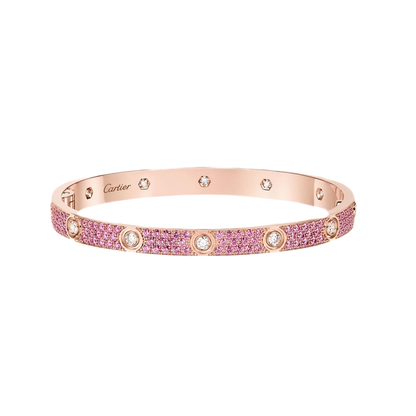 [Vera Jewelry] 2026 パヴェ ジェムストーン ラブブレスレット 6.1MM ダイヤモンド10石