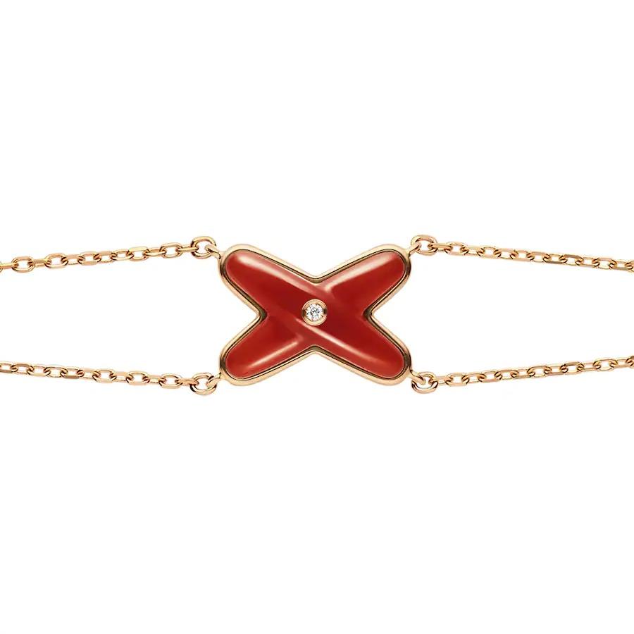 [Vera  Jewelry]JEUX BRACELET CARNELIAN PINK GOLD 1 DIAMOND