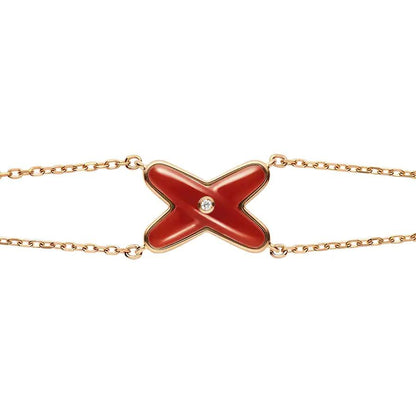 [Vera Jewelry]JEUX BRACELET CARNELIAN PINK GOLD 1 DIAMOND