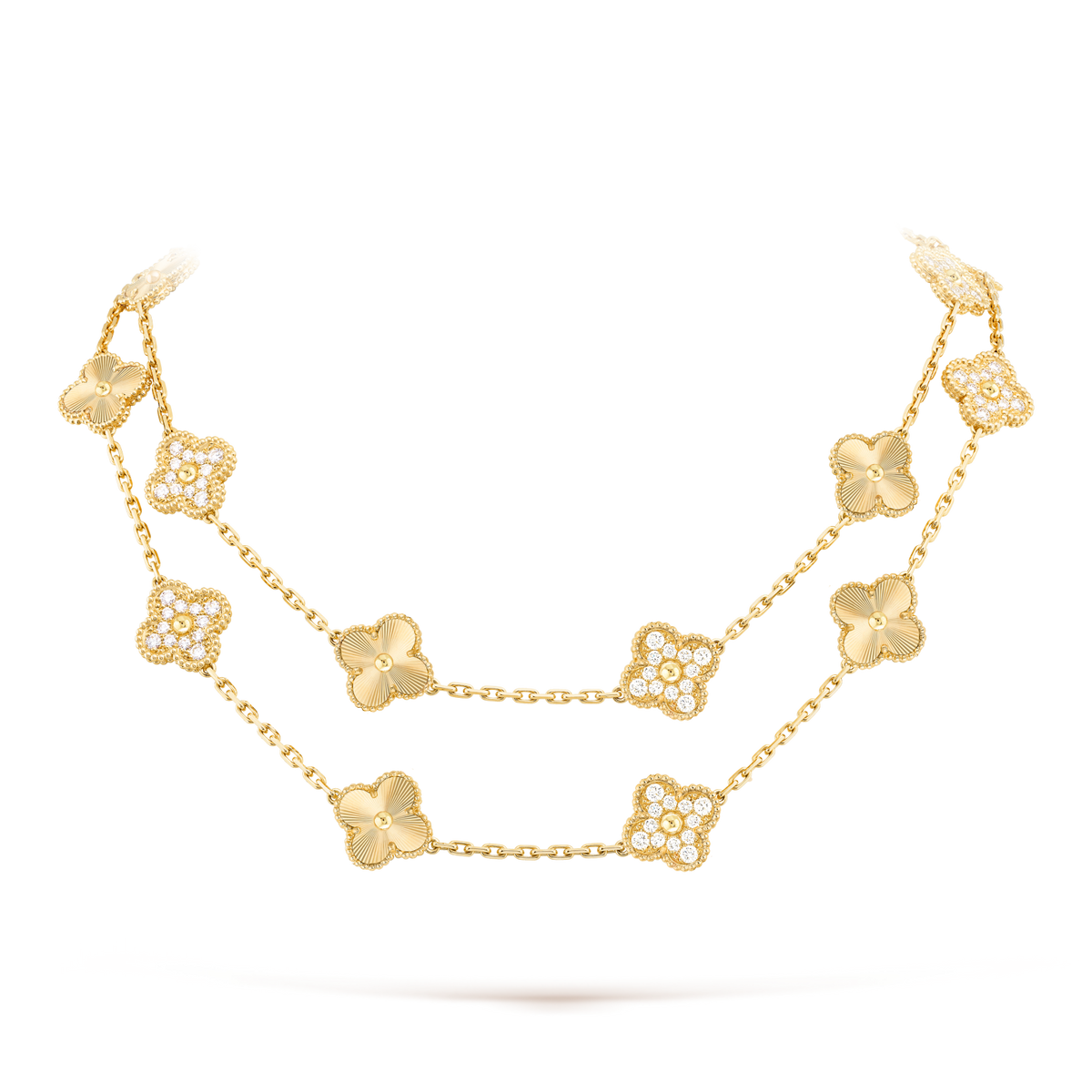 [Vera  Jewelry]CLOVER 20 MOTIFS LASER DIAMOND NECKLACE