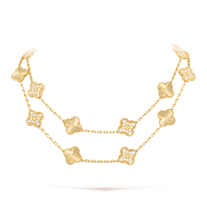 [Vera  Jewelry]CLOVER 20 MOTIFS LASER DIAMOND NECKLACE