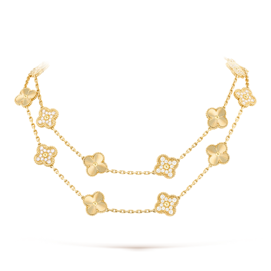 [Vera Jewelry]CLOVER 20 MOTIFS LASER DIAMOND NECKLACE