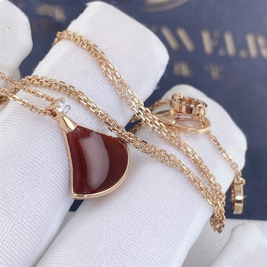 [Vera]DREAM NECKLACE CARNELIAN 1 DIAMOND
