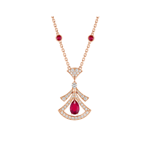 [Vera]DREAM NECKLACE CARNELIAN DIAMOND PINK GOLD