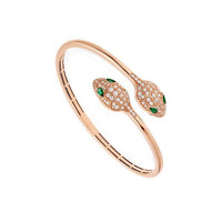 [Vera]SERPENTI BRACELET PINK GOLD MALACHITE DIAMOND DOUBLE SNAKE