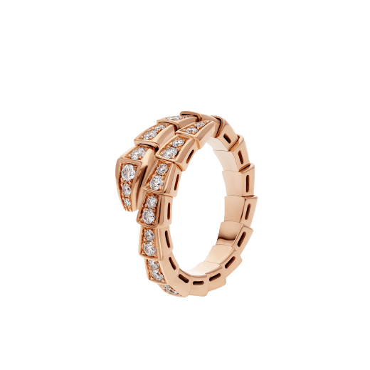 [Vera]SERPENTI RING PINK GOLD DIAMOND PAVED 4MM