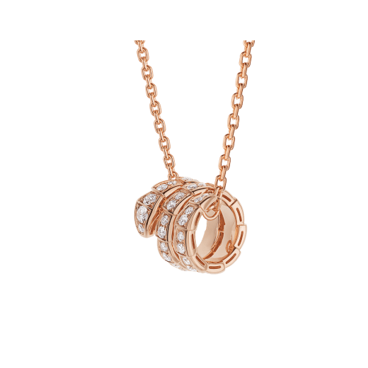 [Vera]SERPENTI HALSKETTE AUS ROSÉGOLD MIT DOPPELRING UND DIAMANTEN