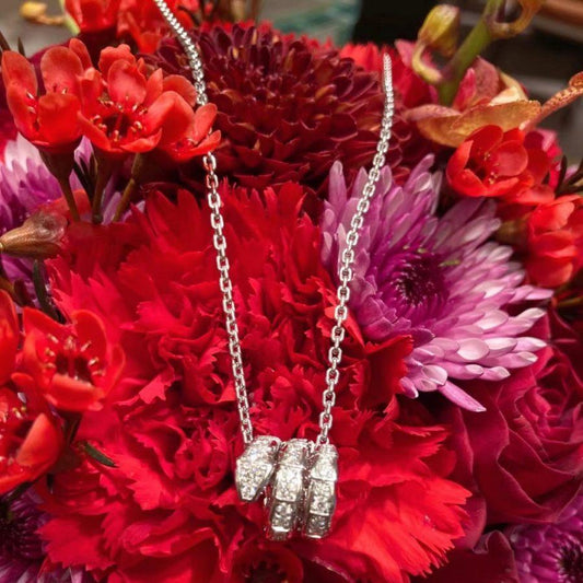 [Vera]SERPENTI  NECKLACE DOUBLE RING DIAMOND
