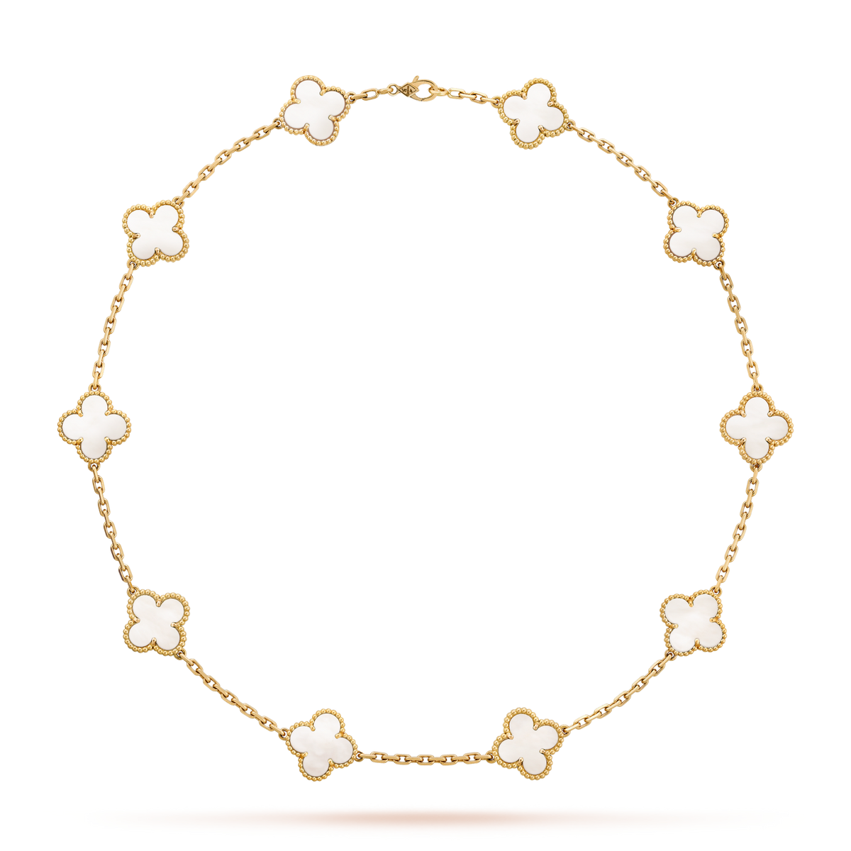 [Vera Jewelry]CLOVER 10 MOTIFS WHITE MOTHER OF PEARL NECKLACE