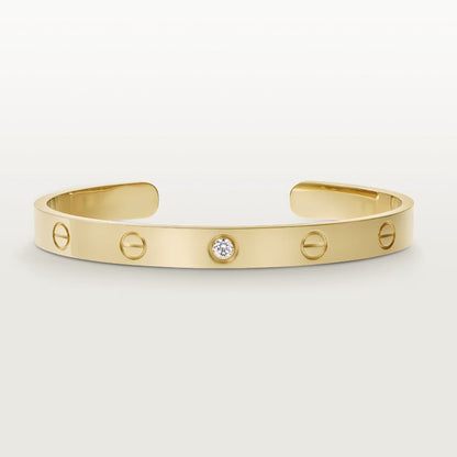 [Vera  Jewelry]LOVE BRACELET 6.1MM 1 DIAMOND OPEN CUFF
