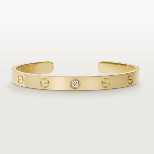 [Vera  Jewelry]LOVE BRACELET 6.1MM 1 DIAMOND OPEN CUFF
