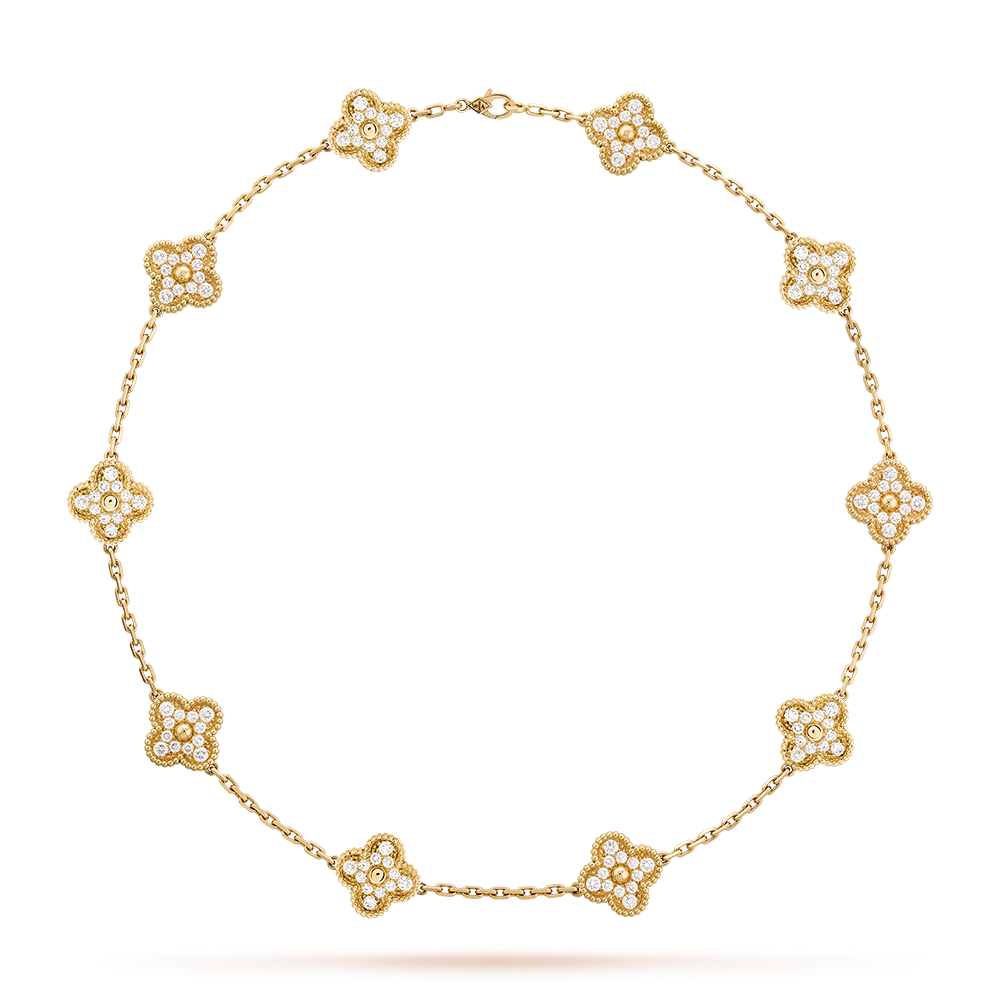 [Vera  Jewelry]CLOVER 10 MOTIFS DIAMOND NECKLACE