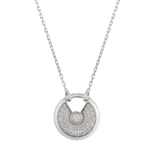 [Vera Jewelry]AMULETTE SILVER FULL DIAMOND NECKLACE