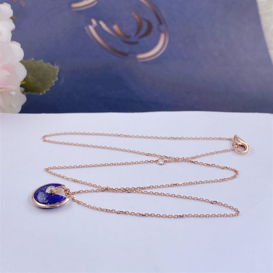[Vera  Jewelry]AMULETTE ROSE GOLD AGATE NECKLACE