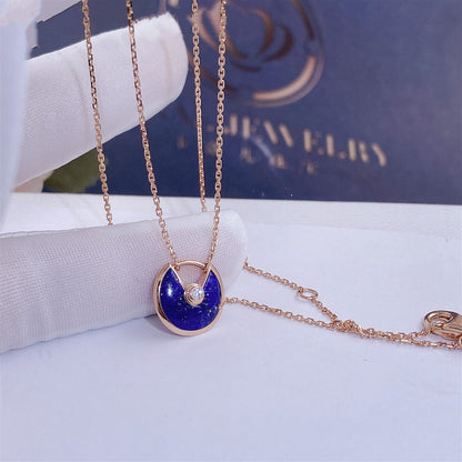 [Vera  Jewelry]AMULETTE ROSE GOLD AGATE NECKLACE
