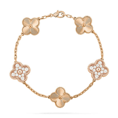 [Vera  Jewelry]LUCKY CLOVER 5-MOTIF BRACELET - LASER COLLECTION
