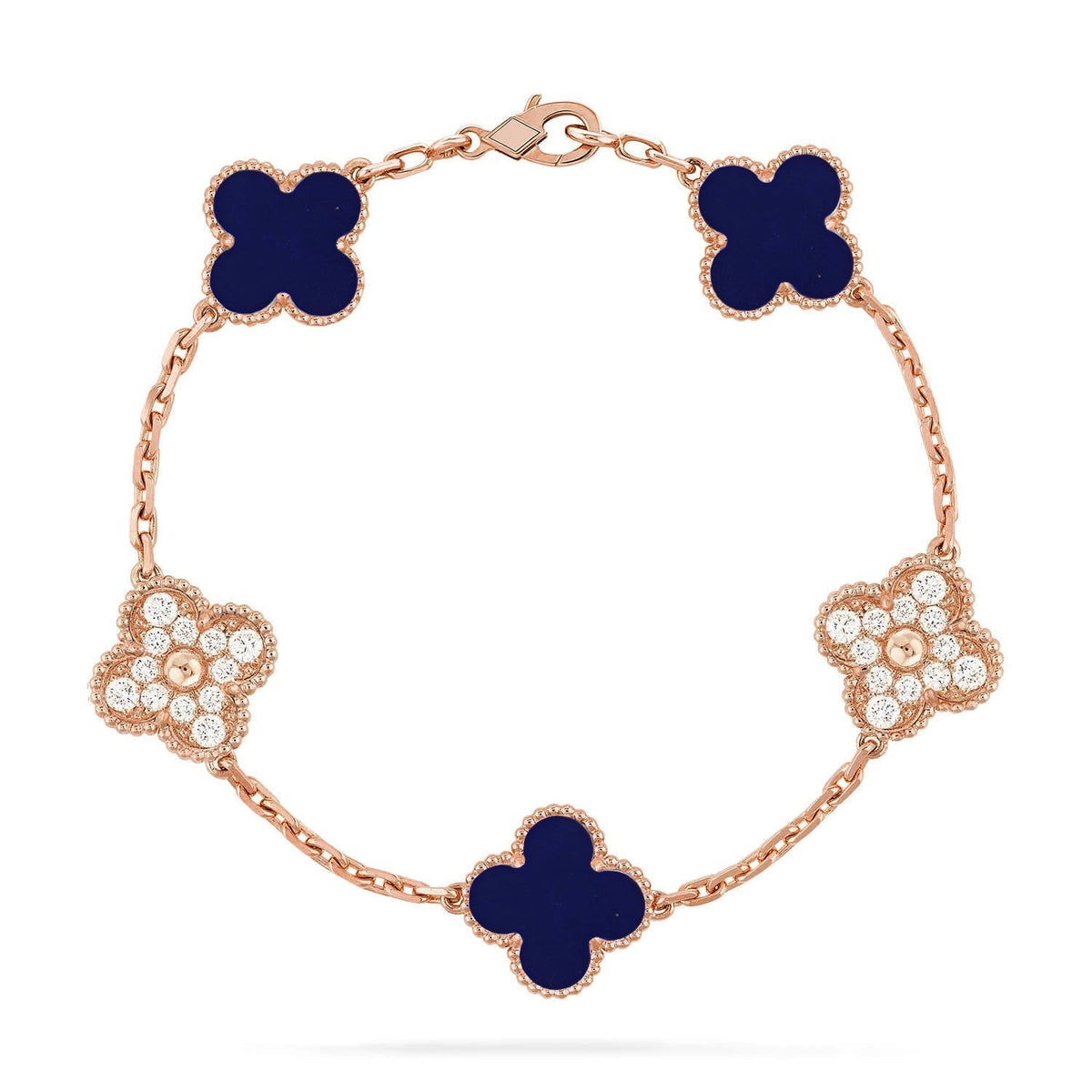 [Vera  Jewelry]LUCKY CLOVER 5-MOTIF BRACELET - LAPIS LAZULI COLLECTION