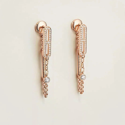 [Vera Jewelry]CHAINE CHAOS DIAMOND DROP EARRINGS