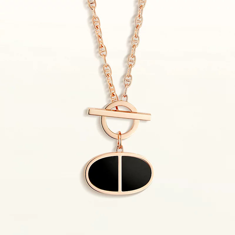 [Vera Jewelry]CHAINE VERSO BLACK CERAMIC NECKLACE