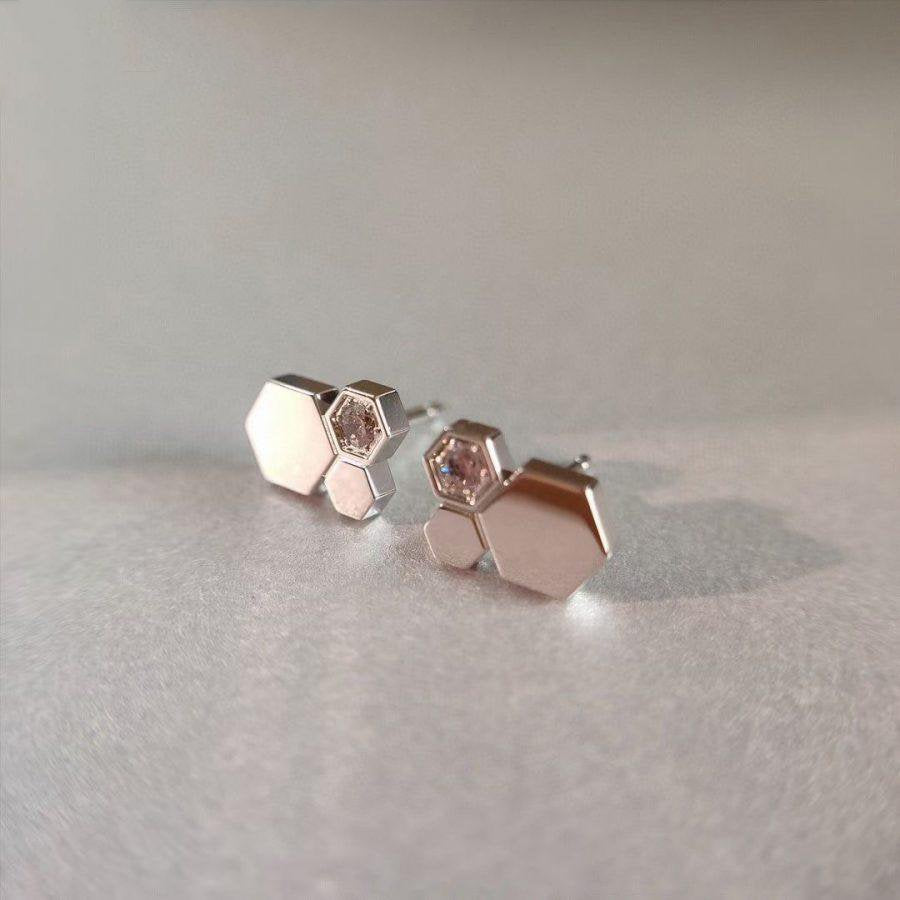 [Vera  Jewelry]BEE LOVE SILVER DIAMOND EARRINGS
