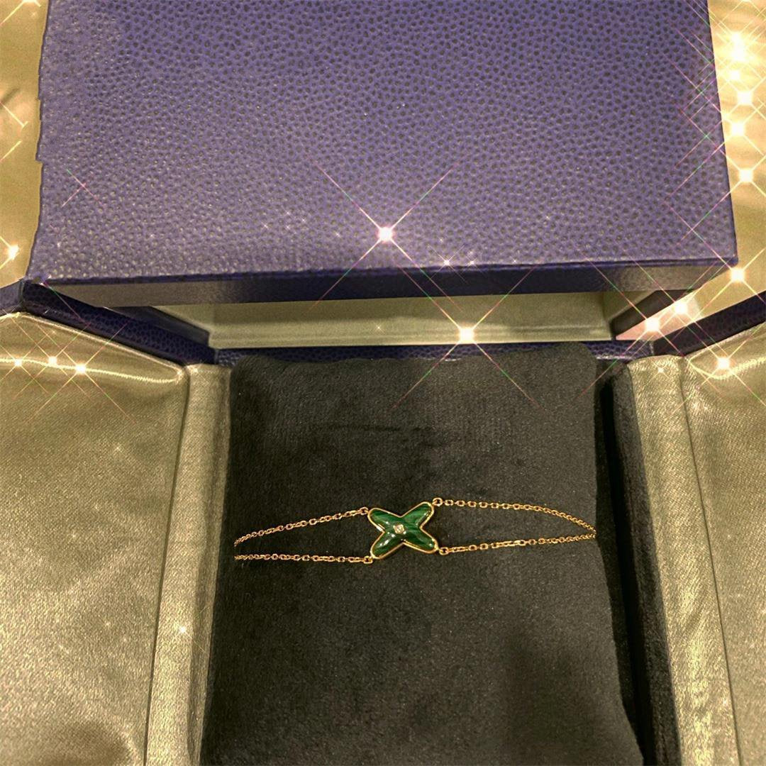 [Vera  Jewelry]JEUX BRACELET MALACHITE PINK GOLD 1 DIAMOND