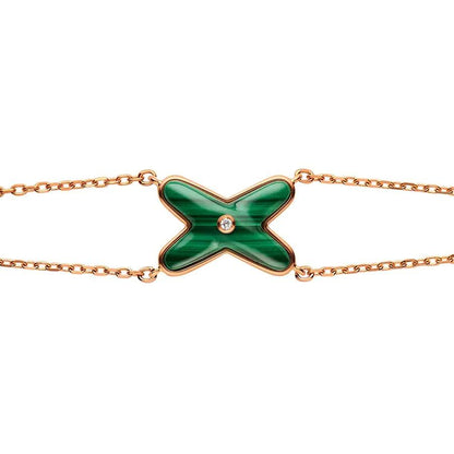 [Vera  Jewelry]JEUX BRACELET MALACHITE PINK GOLD 1 DIAMOND