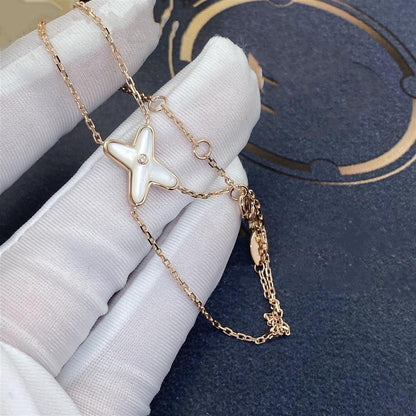 [Vera Jewelry]JEUX BRACELET WHITE MOP PINK GOLD 1 DIAMOND