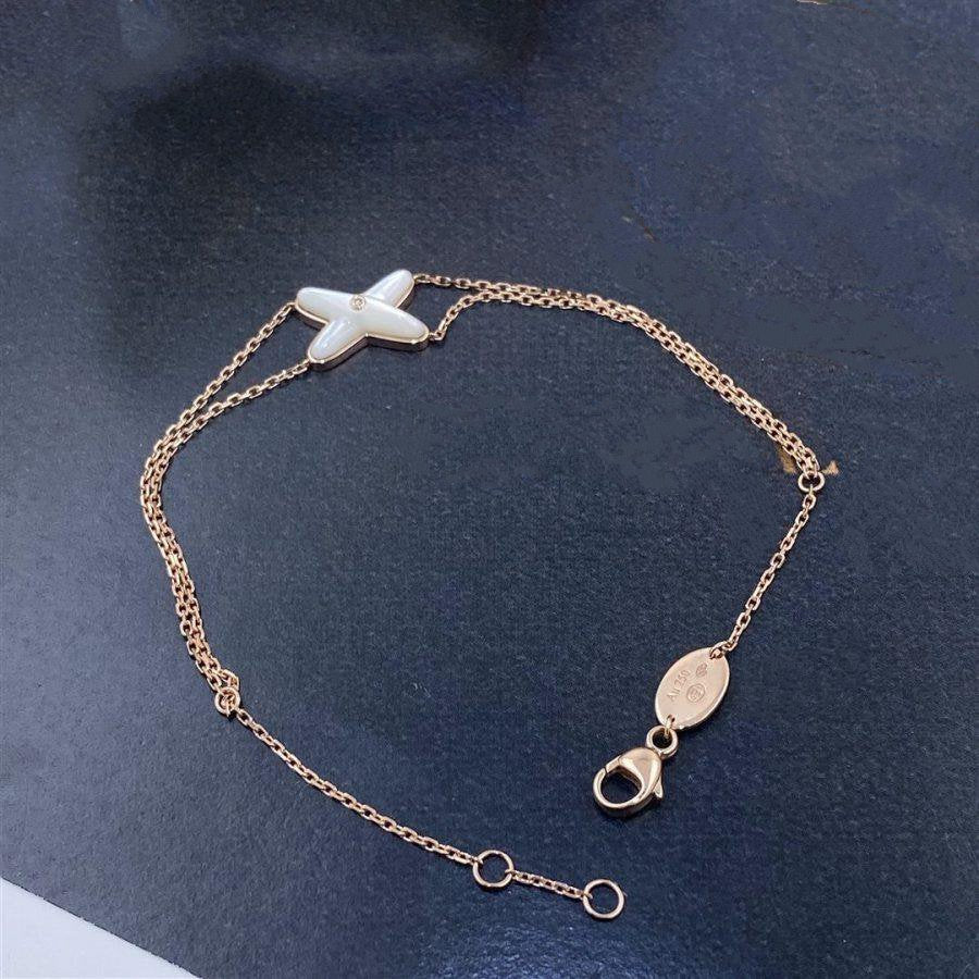 [Vera Jewelry]JEUX BRACELET WHITE MOP PINK GOLD 1 DIAMOND