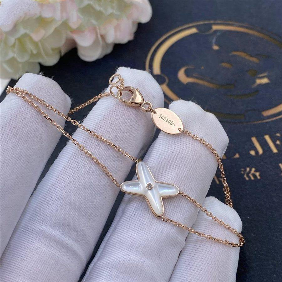 [Vera Jewelry]JEUX BRACELET WHITE MOP PINK GOLD 1 DIAMOND