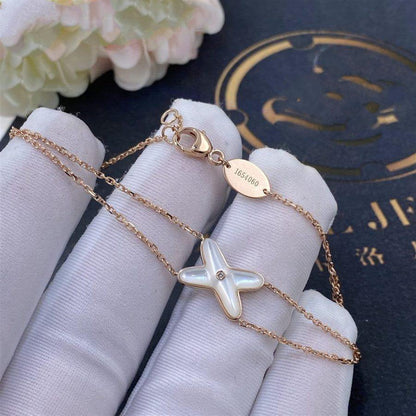 [Vera Jewelry]JEUX BRACELET WHITE MOP PINK GOLD 1 DIAMOND