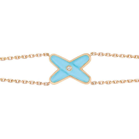 [Vera Jewelry]JEUX BRACELET TURQUOISE PINK GOLD 1 DIAMOND