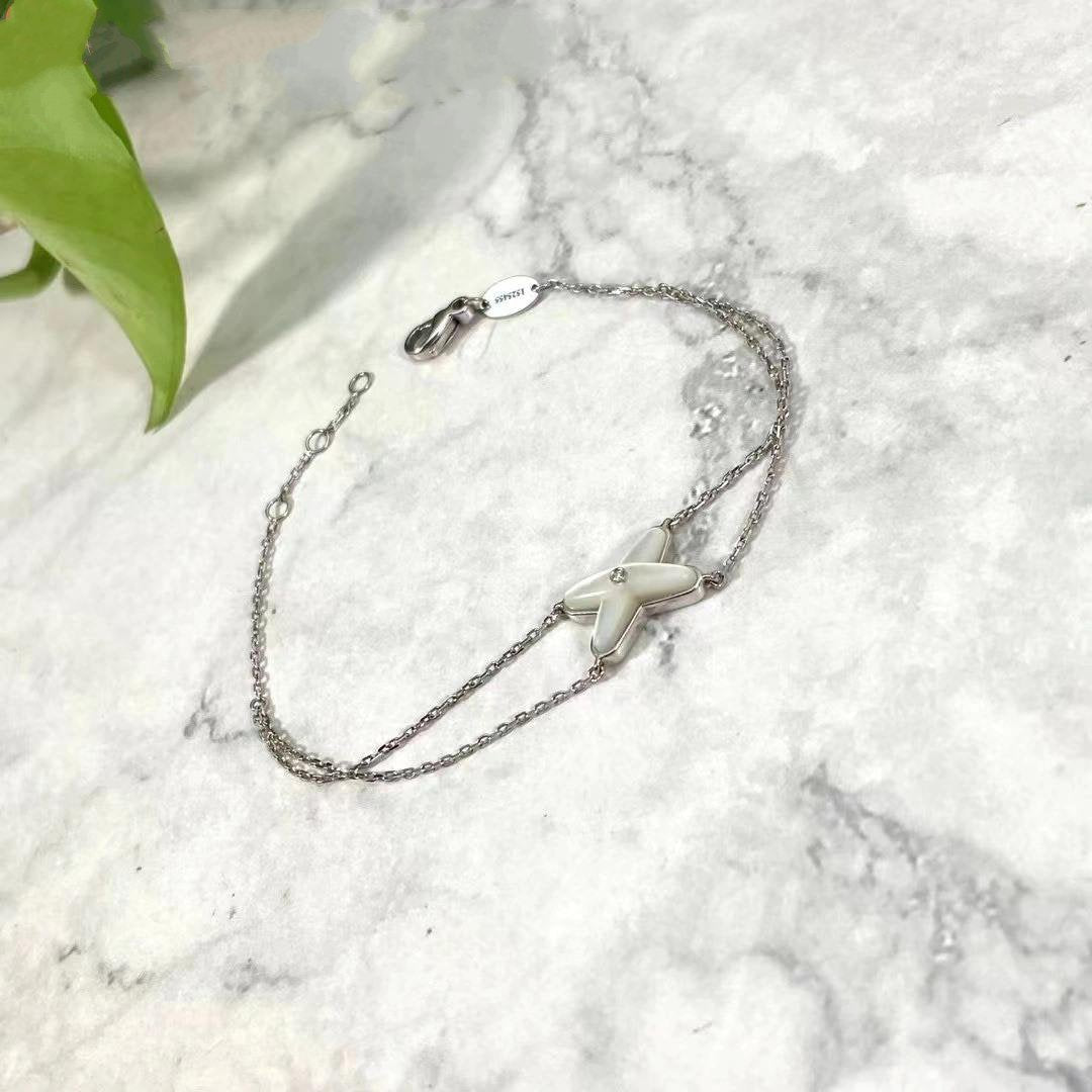 [Vera  Jewelry]JEUX BRACELET WHITE MOP SILVER 1 DIAMOND