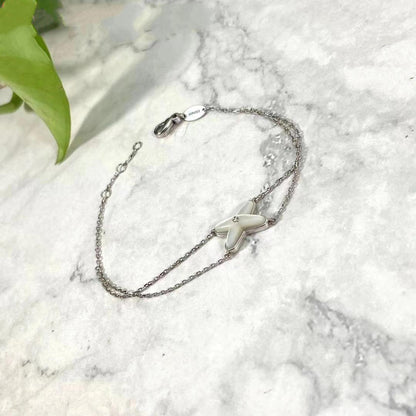 [Vera  Jewelry]JEUX BRACELET WHITE MOP SILVER 1 DIAMOND