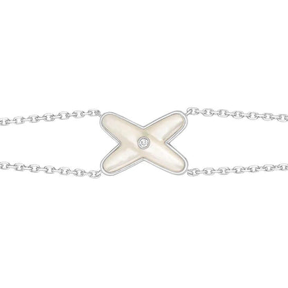 [Vera  Jewelry]JEUX BRACELET WHITE MOP SILVER 1 DIAMOND