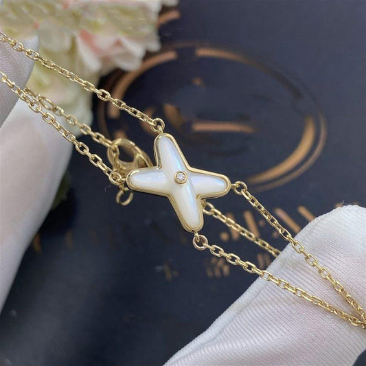[Vera Jewelry]JEUX BRACELET WHITE MOP GOLD 1 DIAMOND