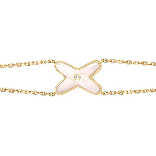 [Vera  Jewelry]JEUX BRACELET WHITE MOP GOLD 1 DIAMOND