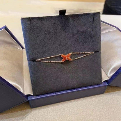 [Vera Jewelry]JEUX BRACELET CARNELIAN PINK GOLD 1 DIAMOND