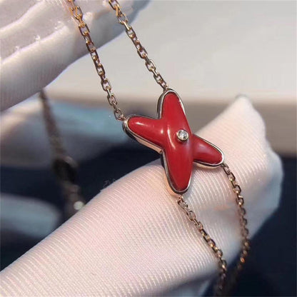 [Vera  Jewelry]JEUX BRACELET CARNELIAN PINK GOLD 1 DIAMOND